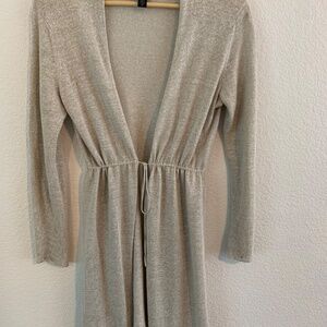Eileen Fisher silver linen and silk sweater